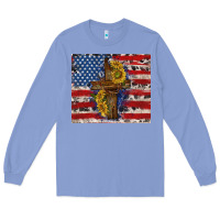 Colony Blue jesus christ with american flag Long Sleeve Tee - TumblerDesignByShophia