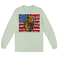 Matcha jesus christ with american flag Long Sleeve Tee - TumblerDesignByShophia