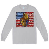 Moon Dust jesus christ with american flag Long Sleeve Tee - TumblerDesignByShophia