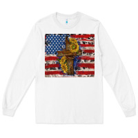 White jesus christ with american flag Long Sleeve Tee - TumblerDesignByShophia