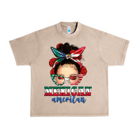 French Oak Mexican American Messy Bun Urban Heavy Tee - texasbilliewilder