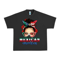 Pigment Black Mexican American Messy Bun Urban Heavy Tee - texasbilliewilder