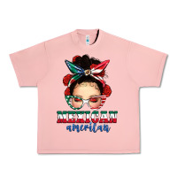 Salmon Mexican American Messy Bun Urban Heavy Tee - texasbilliewilder