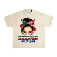 Sandshell Mexican American Messy Bun Urban Heavy Tee - texasbilliewilder