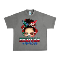 Mexican American Messy Bun Urban Heavy Tee | Teevron