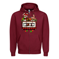 Burgundy christmas cassette Zipper Hoodie - FaDigitalArtStudio