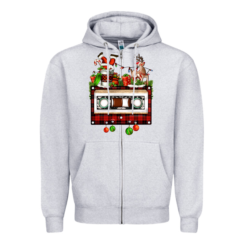 Christmas Cassette Zipper Hoodie by FaDigitalArtStudio | Teevron