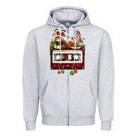 Heather Grey christmas cassette Zipper Hoodie - FaDigitalArtStudio