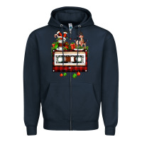 Navy christmas cassette Zipper Hoodie - FaDigitalArtStudio