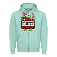 Seafoam christmas cassette Zipper Hoodie - FaDigitalArtStudio