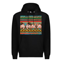 Black western serape pigs Premium Hoodie - RanaPortraitStore