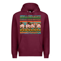 Burgundy western serape pigs Premium Hoodie - RanaPortraitStore