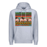 Heather Grey western serape pigs Premium Hoodie - RanaPortraitStore