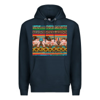Navy western serape pigs Premium Hoodie - RanaPortraitStore