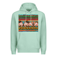 Seafoam western serape pigs Premium Hoodie - RanaPortraitStore