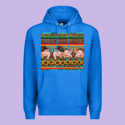 Western Serape Pigs Premium Hoodie Designed By Ranaportraitstore