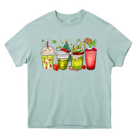 Arona Christmas characters coffee cups Heavy Core Tee - MaliasSmallBusiness