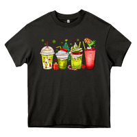 Asphalt Christmas characters coffee cups Heavy Core Tee - MaliasSmallBusiness