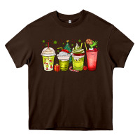 Chocolate Brown Christmas characters coffee cups Heavy Core Tee - MaliasSmallBusiness
