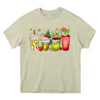 Mossy Christmas characters coffee cups Heavy Core Tee - MaliasSmallBusiness