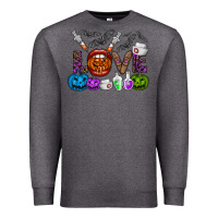 Charcoal Heather love  halloween Premium Sweatshirt - CowhideDigitalArt