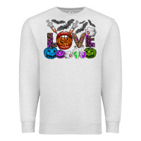 Oatmeal Heather love  halloween Premium Sweatshirt - CowhideDigitalArt