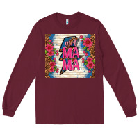 Burgundy girl mama thunder with flowers Long Sleeve Tee - TumblerDesignByShophia
