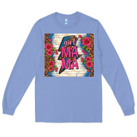 Colony Blue girl mama thunder with flowers Long Sleeve Tee - TumblerDesignByShophia