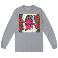 Heather Grey girl mama thunder with flowers Long Sleeve Tee - TumblerDesignByShophia