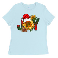 Baby Blue joy christmas with sunflower bbs Ladies Tee - BundleAndBundleShop