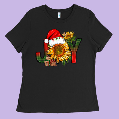 Joy Christmas With Sunflower Bbs Ladies Tee Designed By Bundleandbundleshop