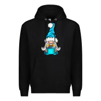 Black winter gnome with gift Premium Hoodie - BundleAndBundleShop