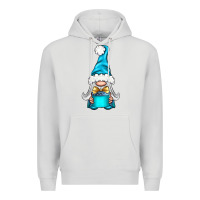 Dove Grey winter gnome with gift Premium Hoodie - BundleAndBundleShop