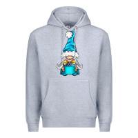 Heather Grey winter gnome with gift Premium Hoodie - BundleAndBundleShop