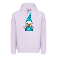 Lilac winter gnome with gift Premium Hoodie - BundleAndBundleShop