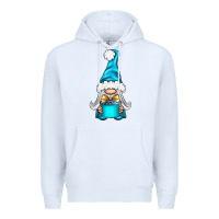 White winter gnome with gift Premium Hoodie - BundleAndBundleShop