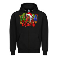Black Christmas papa claus Zipper Hoodie - FaDigitalArtStudio