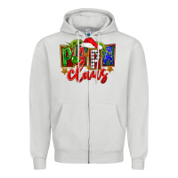 Dove Grey Christmas papa claus Zipper Hoodie - FaDigitalArtStudio