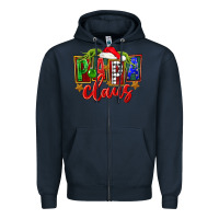 Navy Christmas papa claus Zipper Hoodie - FaDigitalArtStudio