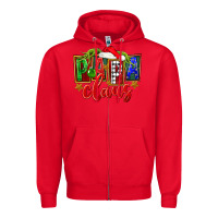 Red Christmas papa claus Zipper Hoodie - FaDigitalArtStudio