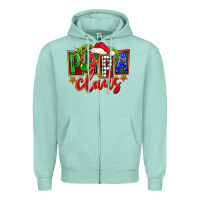 Seafoam Christmas papa claus Zipper Hoodie - FaDigitalArtStudio