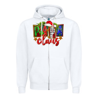 White Christmas papa claus Zipper Hoodie - FaDigitalArtStudio