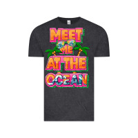 Vintage Black Meet me at the ocean Summer Vintage Tee - NancyCooperArtShop