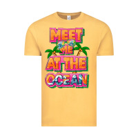 Vintage Mustard Meet me at the ocean Summer Vintage Tee - NancyCooperArtShop