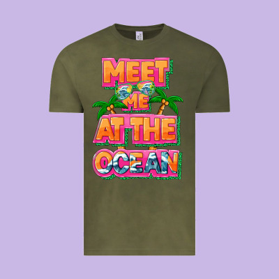 Meet Me At The Ocean Summer Vintage Tee Designed By Nancycooperartshop