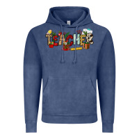 Vintage Denim Christmas Teacher Vintage Hoodie - NancyCooperArtShop