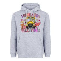Heather Grey i have a bus full of valentines Heavyweight Hoodie - CowhideDigitalArt