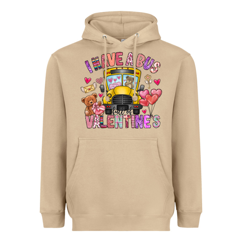 I Have A Bus Full Of Valentines Heavyweight Hoodie by CowhideDigitalArt | Teevron