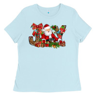 Joy Christmas With Santa Bbs Ladies Tee | Teevron