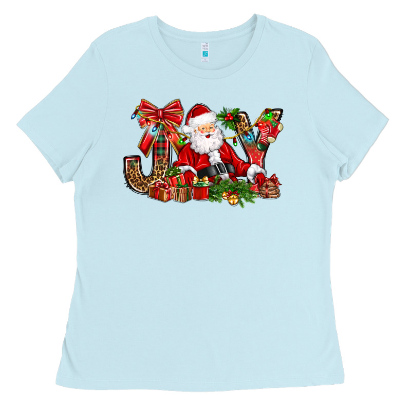 Joy Christmas With Santa Bbs Ladies Tee by BundleAndBundleShop | Teevron